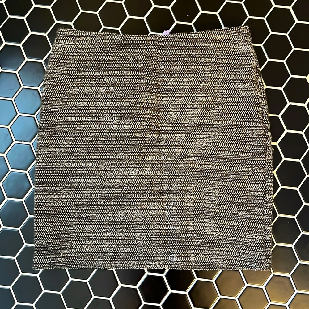 Brown and white wool mini skirt